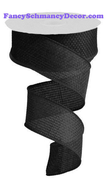 1.5" X 10 yd Cross Royal Black Wired Ribbon