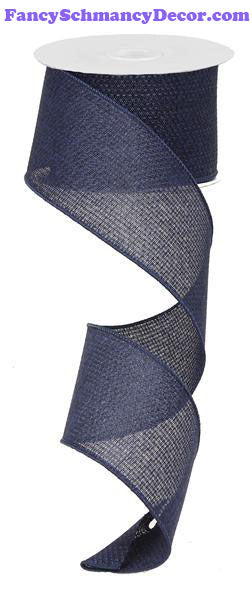 2.5" X 10 yd Cross Royal Navy Solid Wired Ribbon