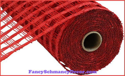 10" X 10 yd Poly Burlap Red Check Mesh