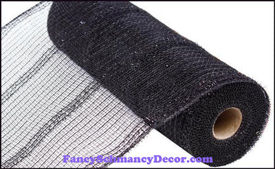 10.5" X 10 yd Black Wide Tinsel Pp Foil Mesh