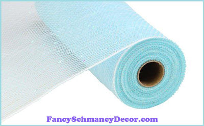 21" X 10 yd Turquoise Irid Foil Deco Mesh