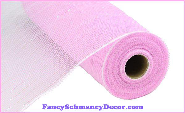 21" X 10 yd Pastel Pink Irid Foil  Deco Mesh
