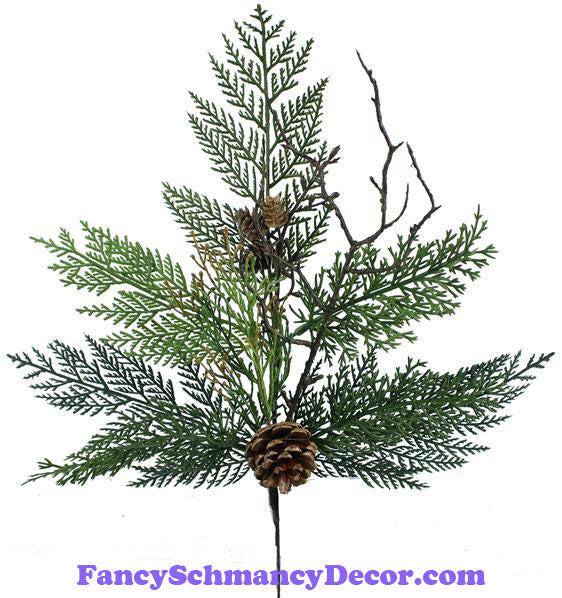 20"L Mixed Pine/Pinecone/Twig Spray