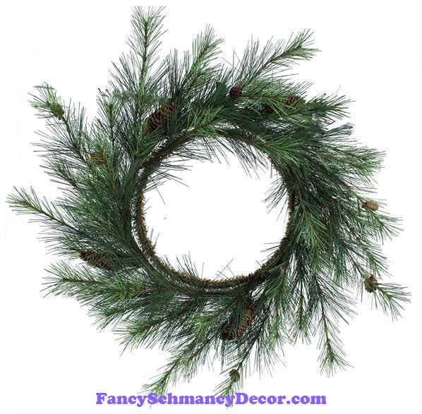 24" Stiff Pine Mixed Pinecone Wreath