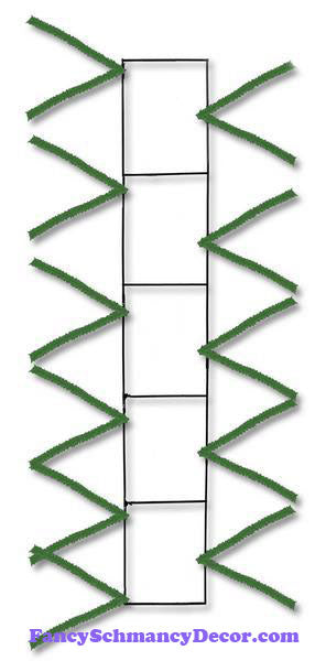 22" L x 4" W Green Wire Work Pencil Rail