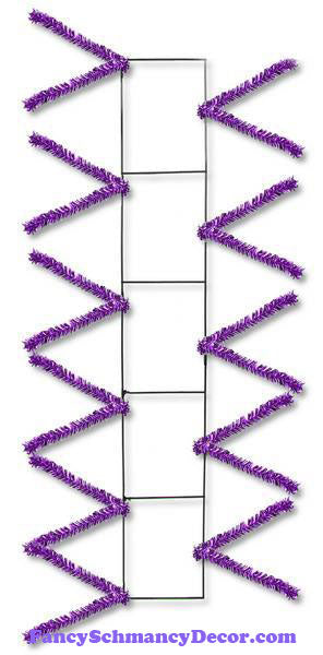 22"Lx4"W Wire Work Metallic Purple Pencil Rail