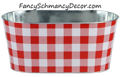 10.75"L X 5.25"W Galvanized Check Planter