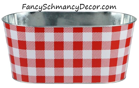 10.75"L X 5.25"W Galvanized Check Planter