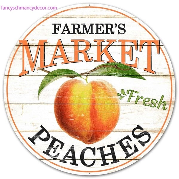12" Farmer's Market Fresh Peaches Sign