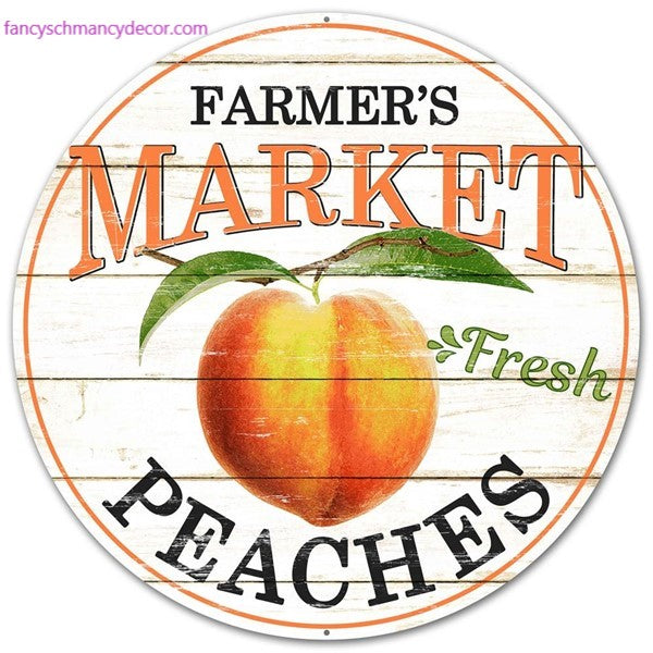 12" Farmer's Market Fresh Peaches Sign