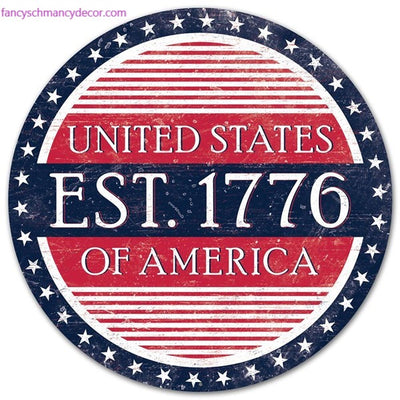 12" Metal America Est.1776 Sign