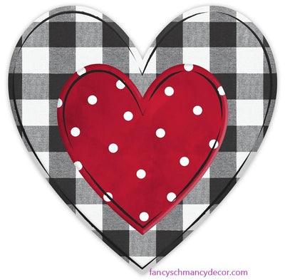 12"H X 12"L Metal/Embossed Checked Heart