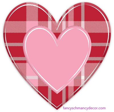 12"H X 12"L Metal/Embossed Plaid Heart