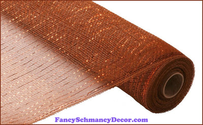 21"X10yd Brown W/Copper Foil Metallic Mesh
