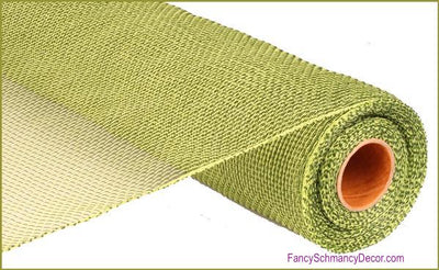 21" Moss Green/Apple Green Two Tone Deco Mesh
