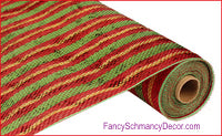 21" x 10 Yards Lime Red Gold Metallic Deluxe Foil Deco Mesh