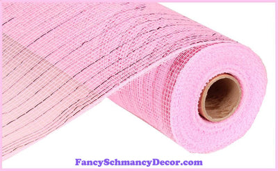 10"X10yd Pink W/Pink Foil Metallic Mesh