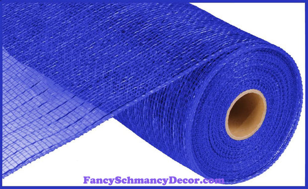 10"X10yd Royal Blue W/Blue Foil Metallic Mesh