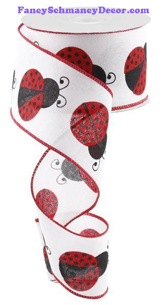 2.5" X 10 yd Ladybug On Royal Ribbon