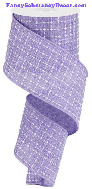 2.5" X 10 yd Raised Stitched Squares/Royal Ribbon