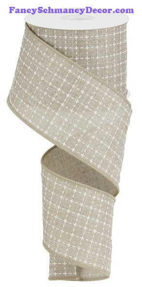 2.5" X 10 yd Raised Stitched Squares/Royal Ribbon