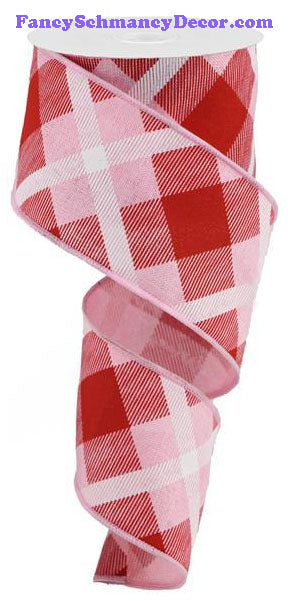 2.5"X10yd Printed Plaid On Royal