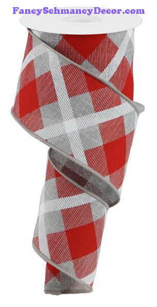 2.5"X10yd Printed Plaid On Royal