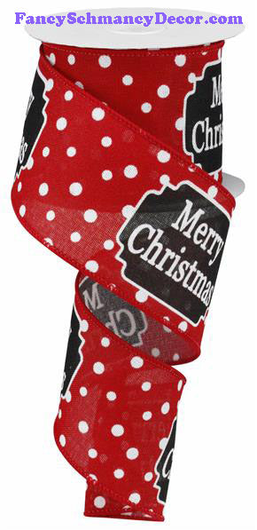2.5" X 10 yd Merry Christmas On Royal