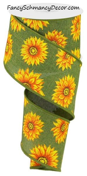 2.5"X10yd Multi Sunflowers/Royal Burlap
