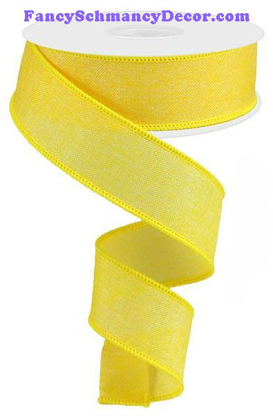1.5" X 10 yd Shiny Yellow Royal Solid Burlap Wired Ribbon