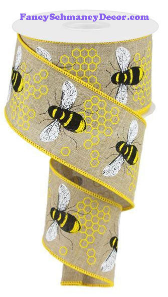 2.5" X 10 yd Honey Bee On Royal Ribbon