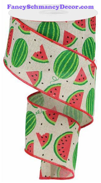 2.5" X 10 yd Watermelon Slices On Royal
