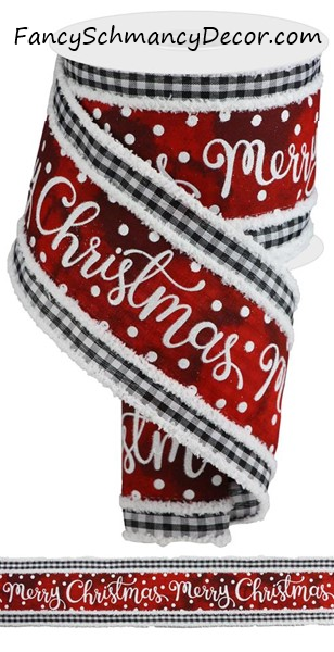 4" X 10YD 2 in 1 Merry Christmas/Drift Wired Ribbon