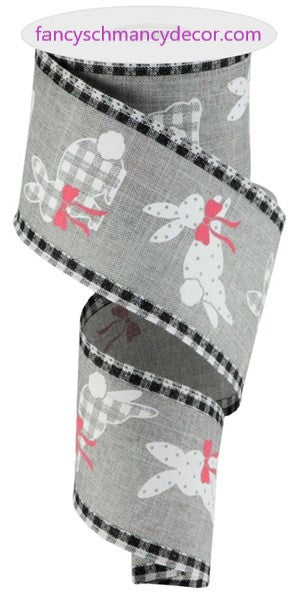 2.5"X10yd Bunnies On Royal/Gingham by Craig Bachman Imports