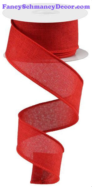 1.5" X 10 yd Red Royal Solid Burlap Ribbon