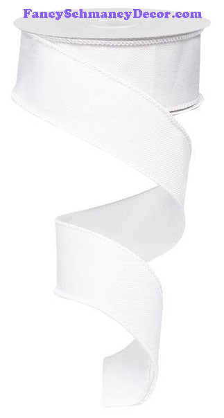 1.5" X 10 yd White Royal Solid Burlap Wired Ribbon