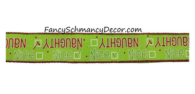2.5" X 10YD Naughty or Nice on Royal Wired Ribbon