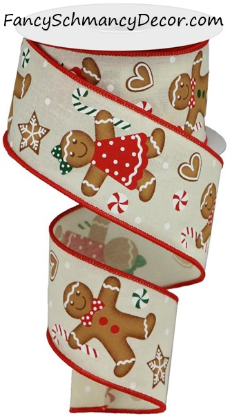 2.5"X10yd Gingerbread Ribbon