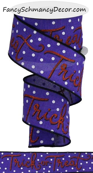 2.5" X Trick or Treat on Royal Wired Ribbon