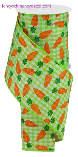 4"X10yd Carrots On Gingham Check