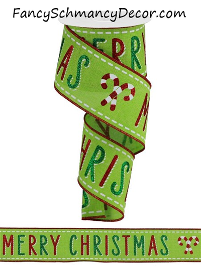 2.5"X10yd Bold Merry Christmas On Royal