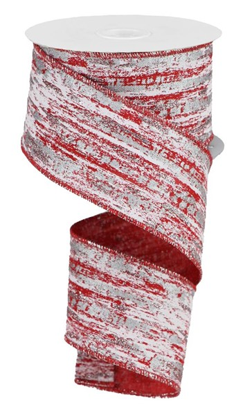 2.5" X 10Yd Glitter/Metallic Streaks Wired Ribbon