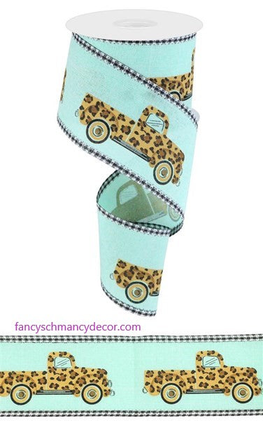 2.5"X10yd Leopard Truck/Gingham by Craig Bachman Imports