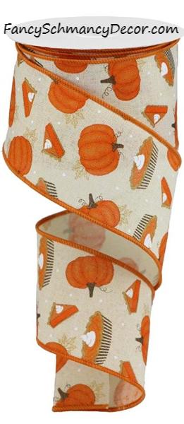 2.5" X 10YD Pumpkin Pie on Royal Wired Ribbon