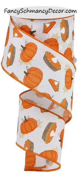 2.5" X 10YD Pumpkin Pie on Royal Wired Ribbon