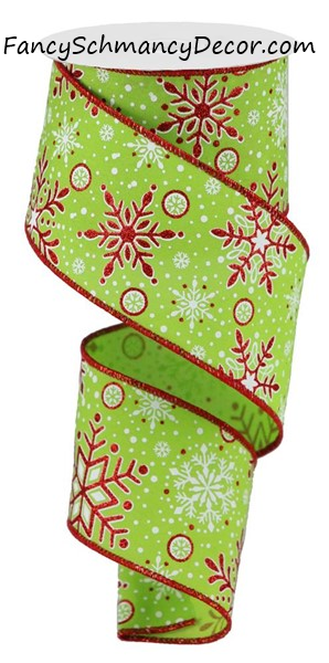 2.5" X 10YD Snowflakes Wired Ribbon