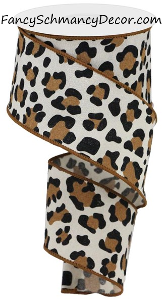 2.5"X10yd Leopard Print/Fuzzy Fabric
