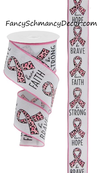 2.5"X10yd Breast Cancer/Leopard Print
