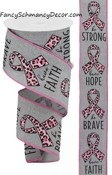 2.5"X10 Yd Breast Cancer/Leopard Print