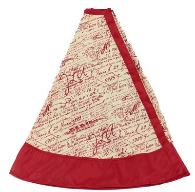 54" Red French Words Christmas Tree Skirt - FancySchmancyDecor